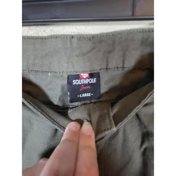 Southpole Women's Long Twill Stretch Skinny Pants, New Olive, Large - Picture 2 of 4